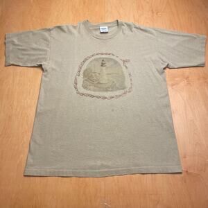 Vintage Fashion Gear Lighthouse XL Solid Beige Short Sleeve T-Shirt
